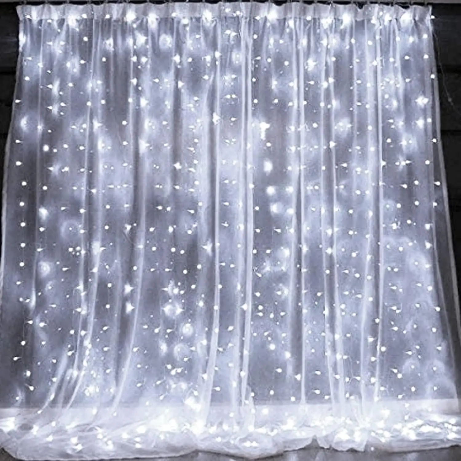 300LED Curtain Fairy Lights 8 Modes Indoor Twinkle String Lights with Remote Bedroom Window Wedding Party Wall Decor Christmas