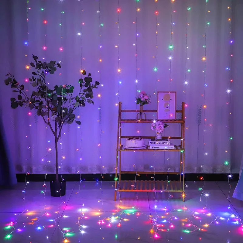 300LED Curtain Fairy Lights 8 Modes Indoor Twinkle String Lights with Remote Bedroom Window Wedding Party Wall Decor Christmas