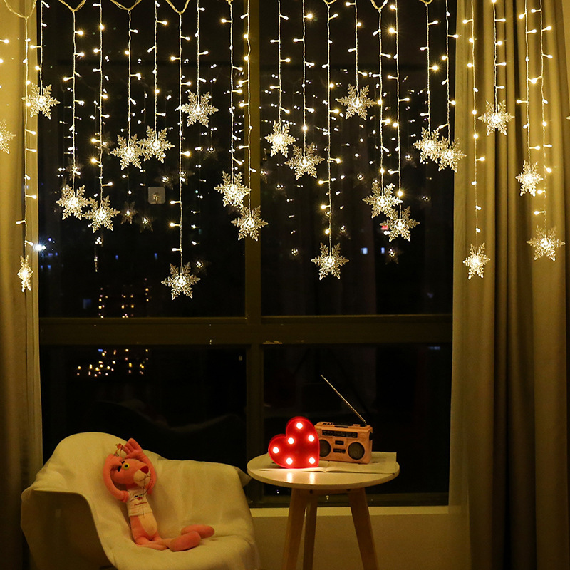 LED Snowflake Fairy Light Curtain Light Garland Christmas Decoration For Home 2023 Xmas String Light Navidad Natal New Year 2024
