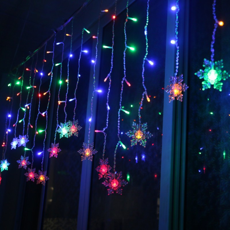 LED Snowflake Fairy Light Curtain Light Garland Christmas Decoration For Home 2023 Xmas String Light Navidad Natal New Year 2024
