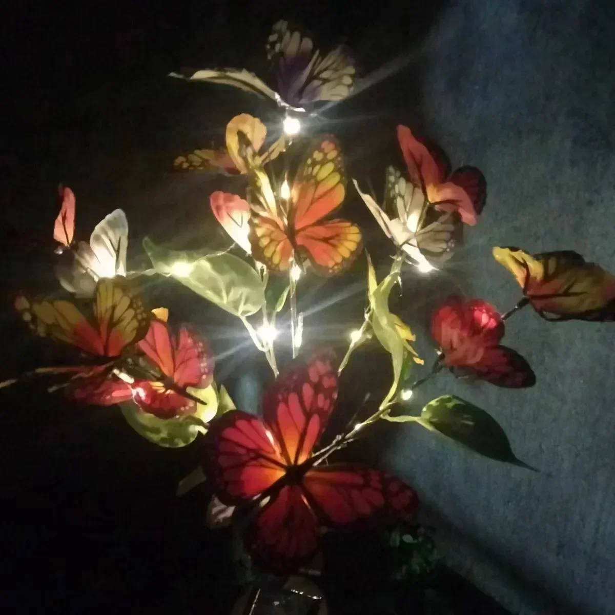 LED Fairy Lawn Lamp Simulation Colorful Butterfly Outdoor Solar Light Camping Garden Sunmmer Landscape Lighting Wedding Decor