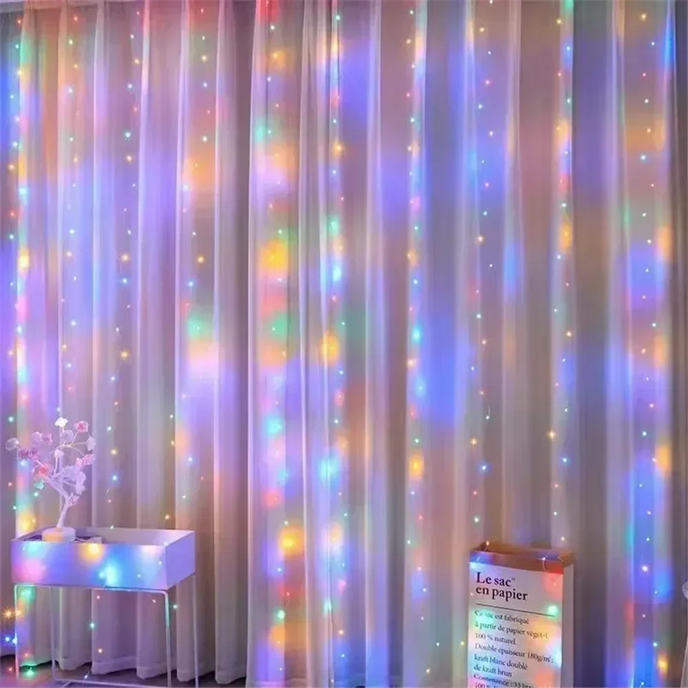Christmas Decor Led Curtain Garland on The Window USB Power Fairy Lights Festoon with Remote New Year 2026 Garland Led Lights