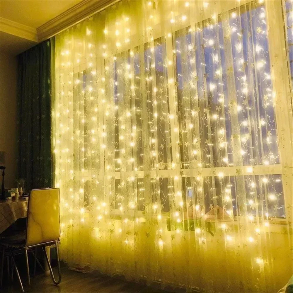Christmas Decor Led Curtain Garland on The Window USB Power Fairy Lights Festoon with Remote New Year 2026 Garland Led Lights
