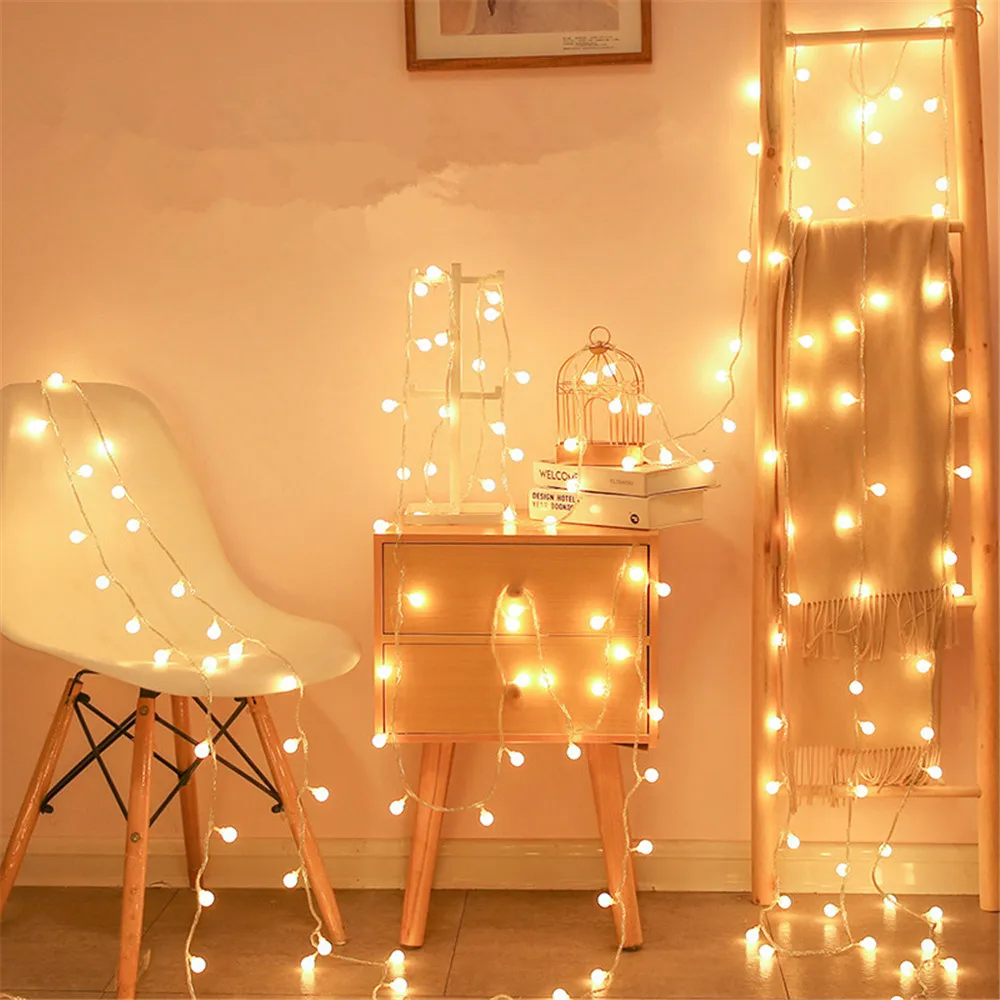 Holiday Light Chain Ball LED String Lighting 300CM 6M USB Lamp Bulb Light String Waterproof Outdoor Wedding Christmas Led String