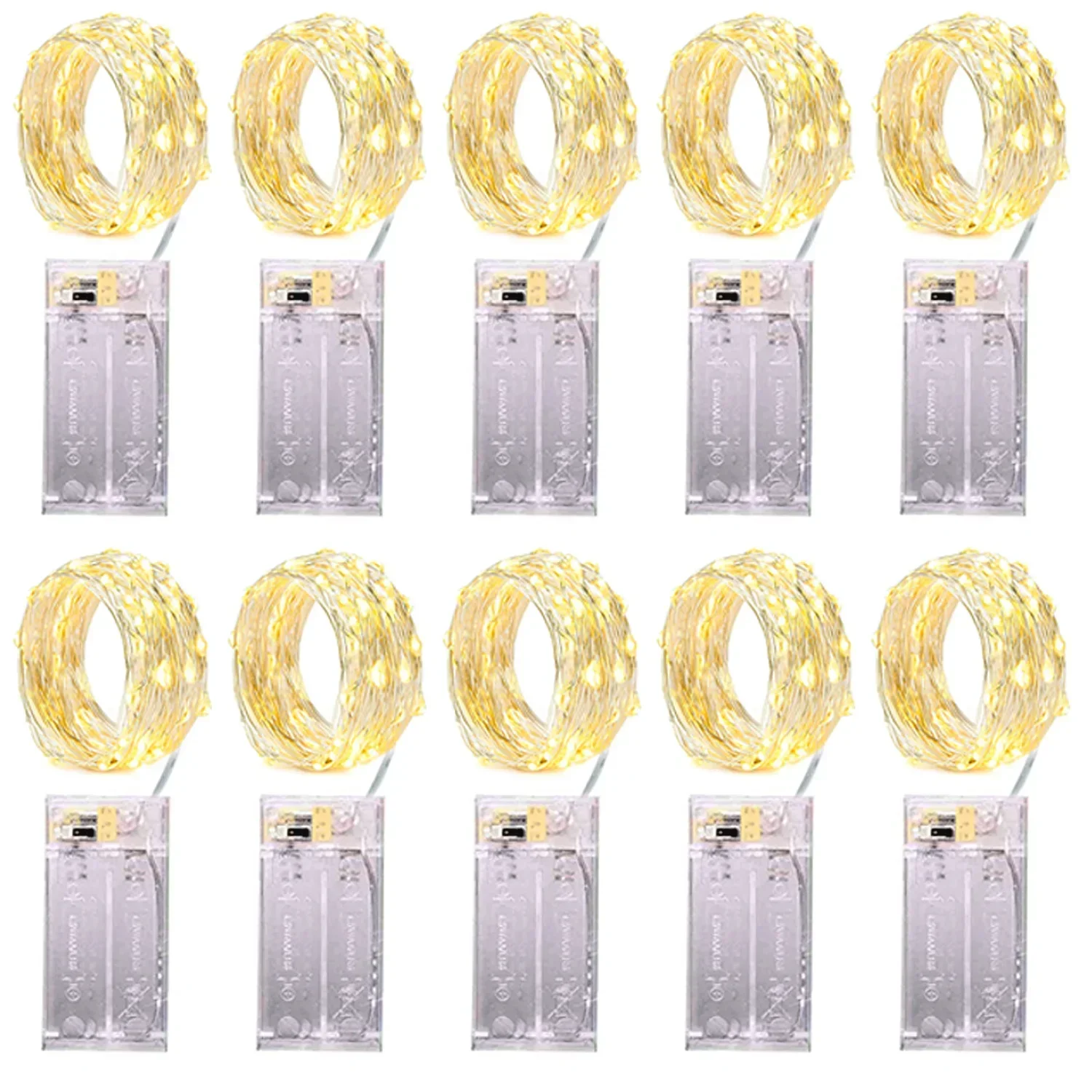 10pcs 2/3Meter Copper Wire LED String Fairy lights Holiday lighting Fairy Garland For Christmas Tree Party Decoration navidad