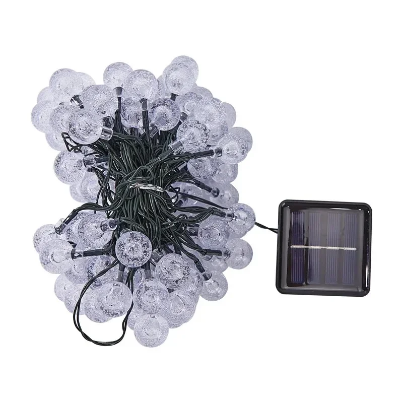 20-100LED Crystal Ball LED Solar Outdoor Light String Fairy Light Christmas Wreath Garden Terrace Party Outdoor Decoration
