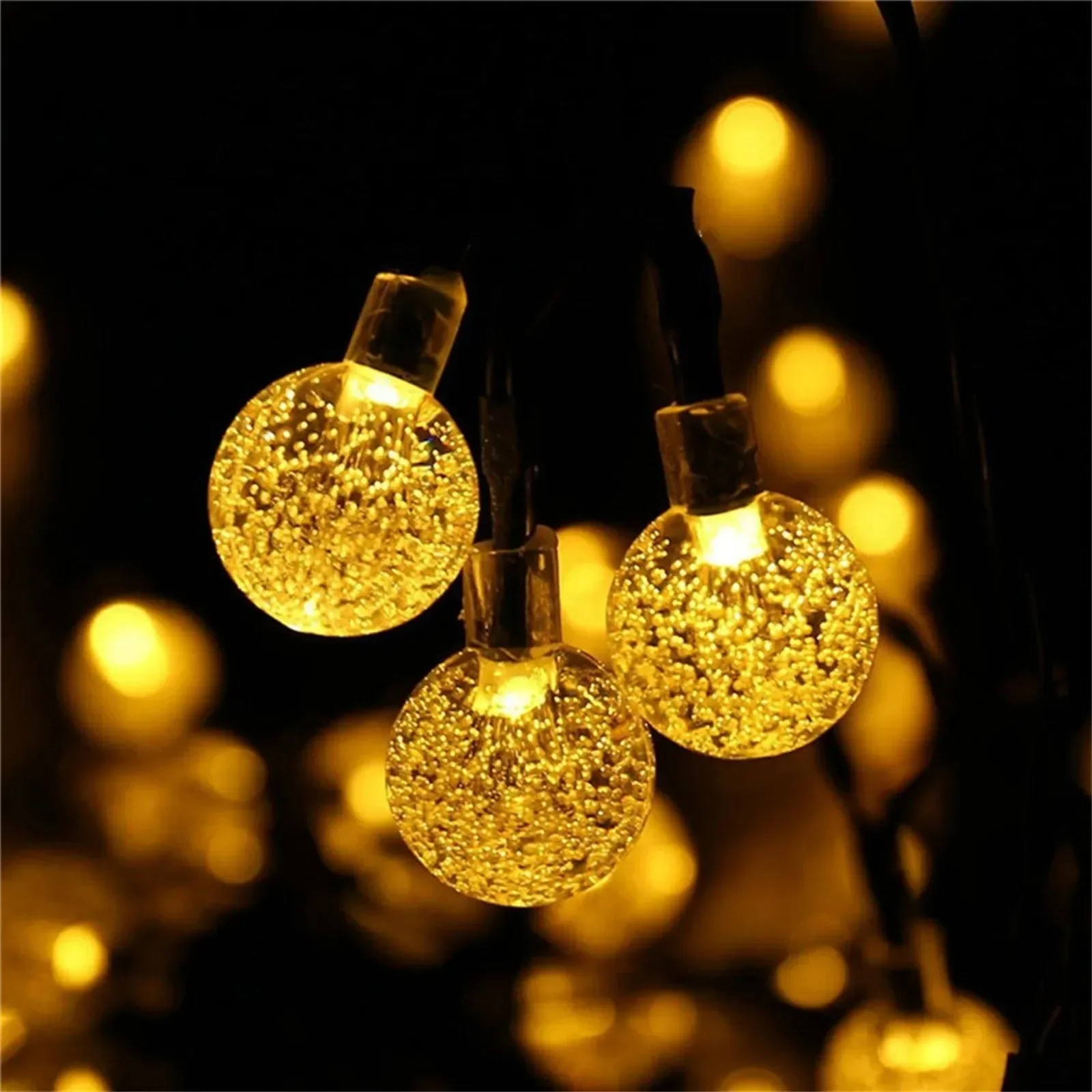20-100LED Crystal Ball LED Solar Outdoor Light String Fairy Light Christmas Wreath Garden Terrace Party Outdoor Decoration