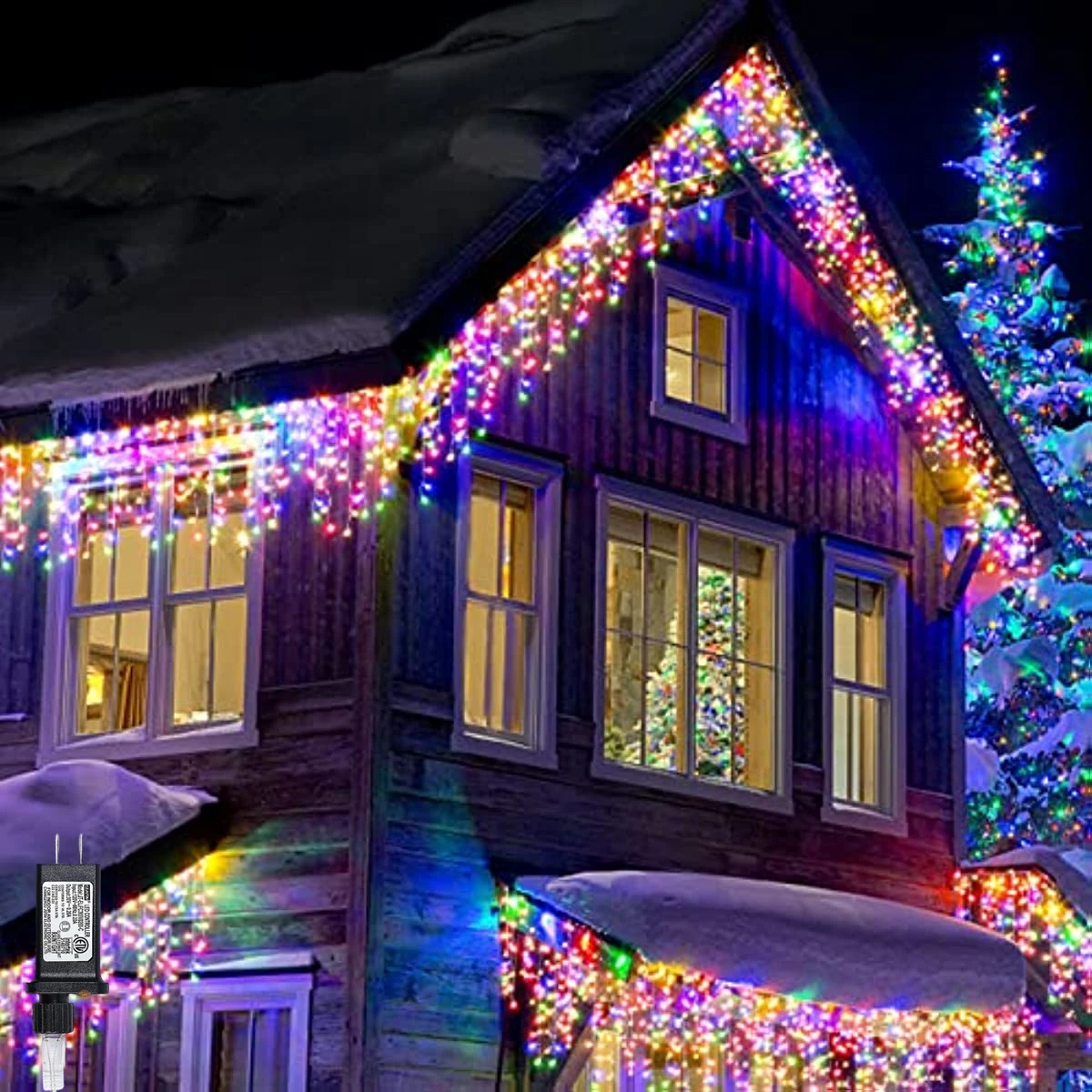 Christmas Outdoor Lights 20m Street Garland Winter Led Icicle Curtain Lights for House New Year and Christmas Decoration 2024