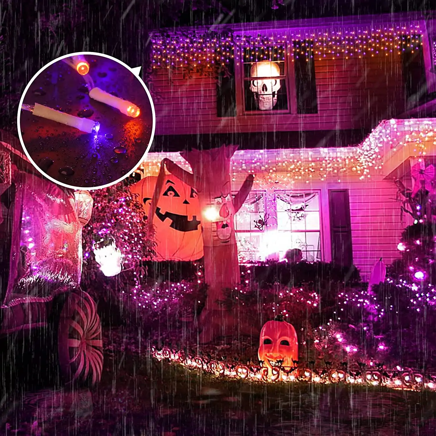 Christmas Outdoor Lights 20m Street Garland Winter Led Icicle Curtain Lights for House New Year and Christmas Decoration 2024