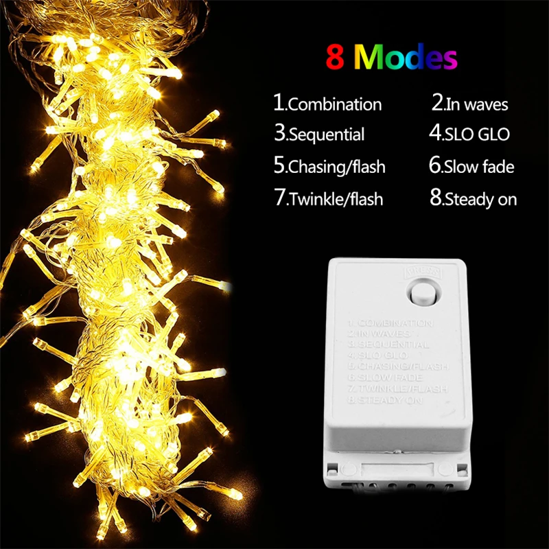 Christmas Outdoor Lights 20m Street Garland Winter Led Icicle Curtain Lights for House New Year and Christmas Decoration 2024