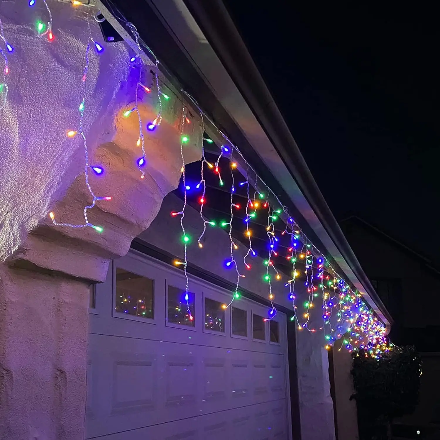 Christmas Outdoor Lights 20m Street Garland Winter Led Icicle Curtain Lights for House New Year and Christmas Decoration 2024