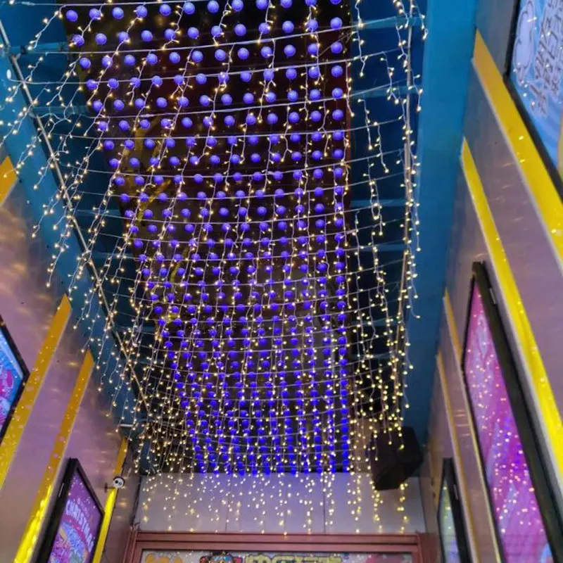 Christmas Outdoor Lights 20m Street Garland Winter Led Icicle Curtain Lights for House New Year and Christmas Decoration 2024