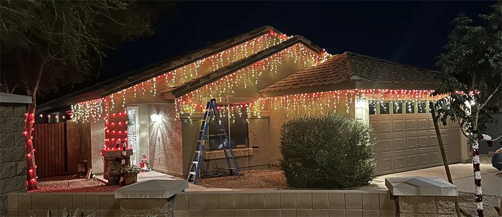 Christmas Outdoor Lights 20m Street Garland Winter Led Icicle Curtain Lights for House New Year and Christmas Decoration 2024