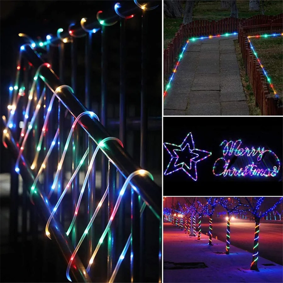 30M 300LED Christmas Tree Fairy Garden Lights Outdoor Waterproof Garland Rope Tube String Lights for Holiday Party Wedding Decor