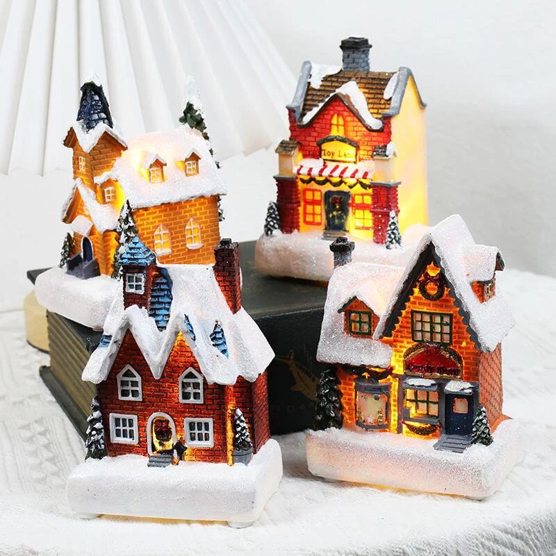 Christmas House Light Decorations For Home Ornaments Kids Xmas Gift New Year 2024 Navidad Decor Bedroom Night Light With Battery