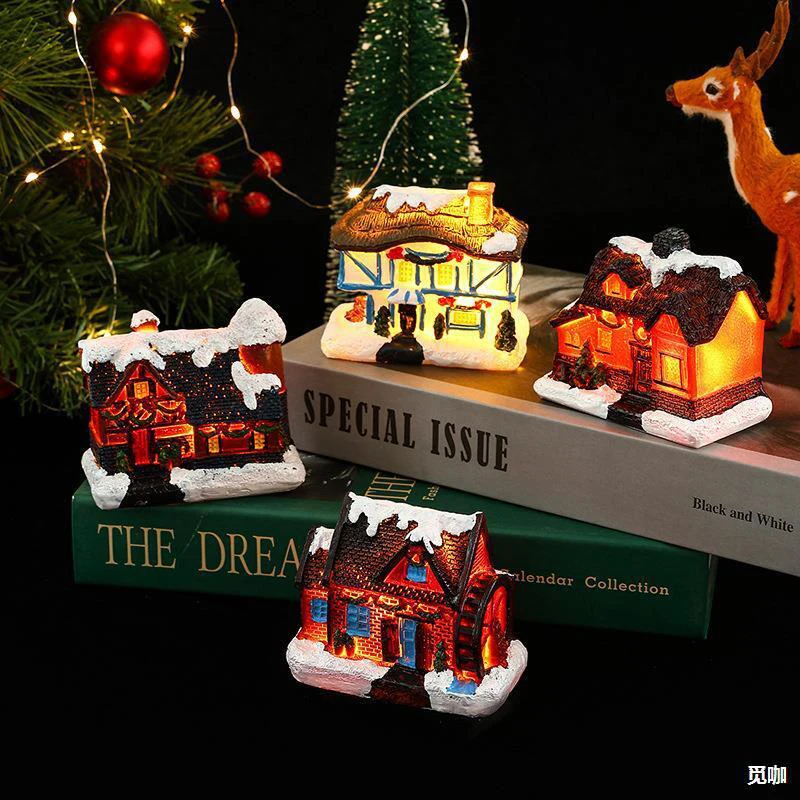 Christmas House Light Decorations For Home Ornaments Kids Xmas Gift New Year 2024 Navidad Decor Bedroom Night Light With Battery