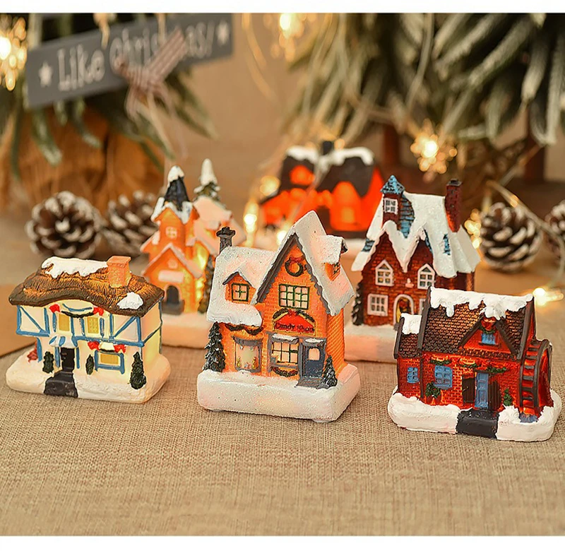 Christmas House Light Decorations For Home Ornaments Kids Xmas Gift New Year 2024 Navidad Decor Bedroom Night Light With Battery