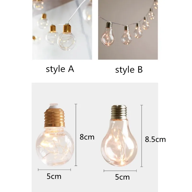 LED Fairy Lights Bulb Interior Living Room Outdoors Wedding Party Christmas New Year Garland Light String Ornament Pendants