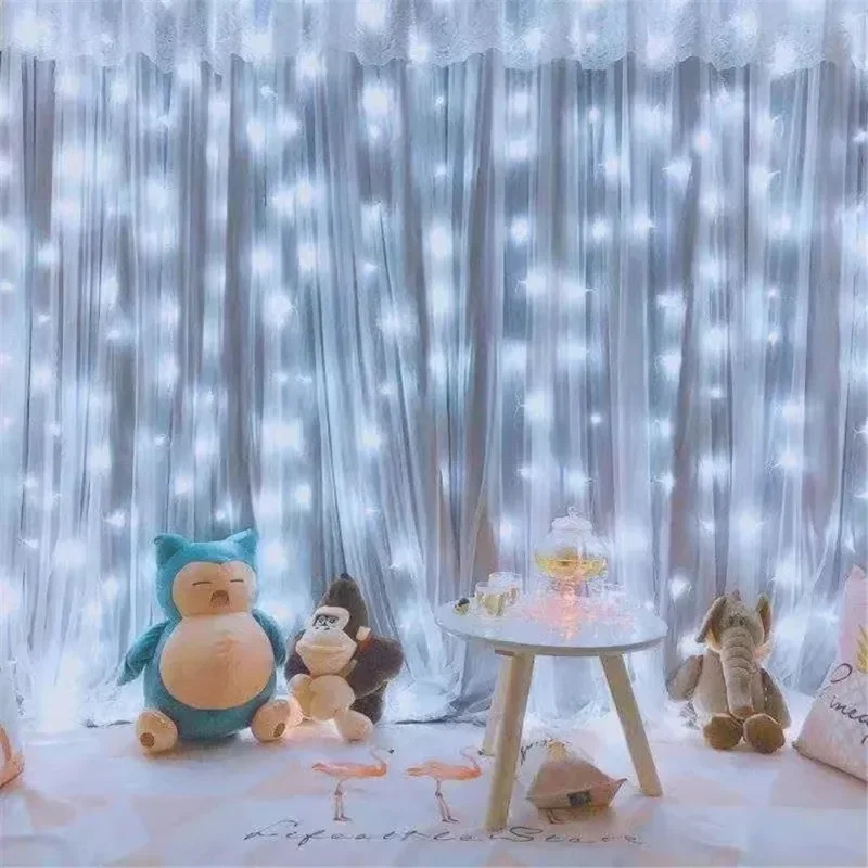 Christmas Home Decoration 3/4/6M Festoon LED Curtain Lights Fairy Garland on The Window USB 8 Modes Light String Wedding Party