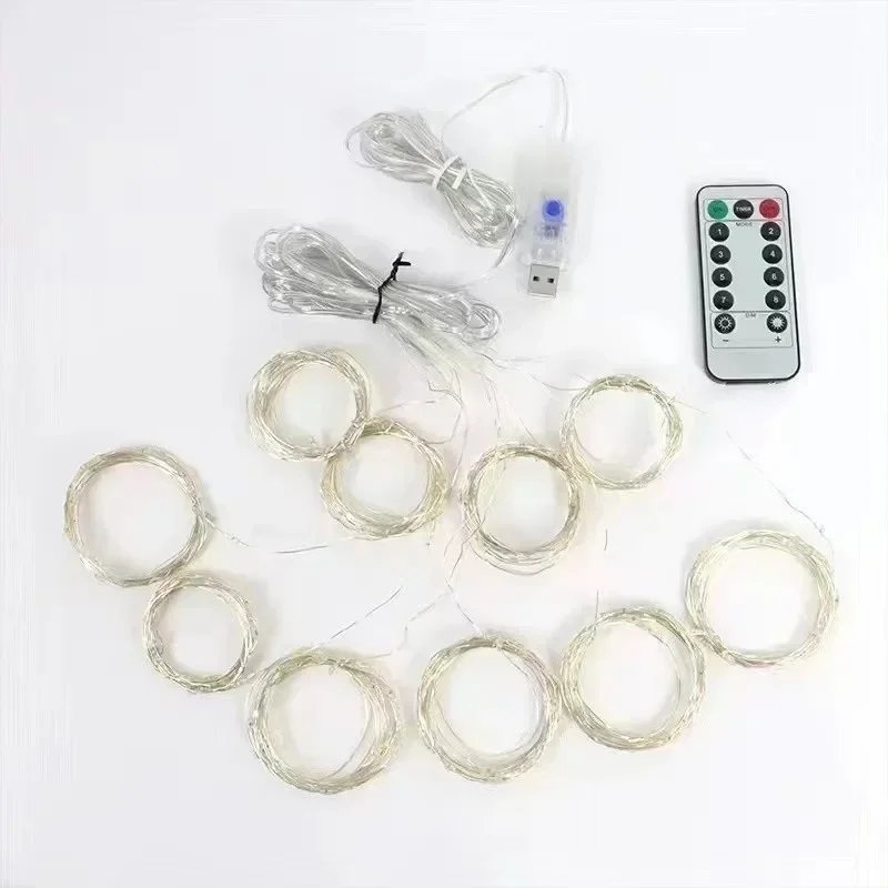 Christmas Home Decoration 3/4/6M Festoon LED Curtain Lights Fairy Garland on The Window USB 8 Modes Light String Wedding Party