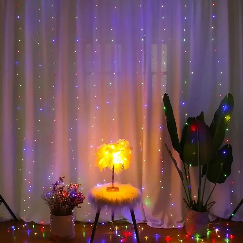 Christmas Home Decoration 3/4/6M Festoon LED Curtain Lights Fairy Garland on The Window USB 8 Modes Light String Wedding Party