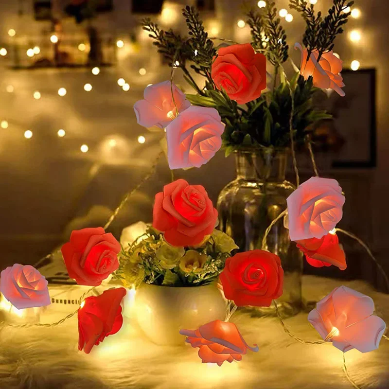 3m LED Rose Light Wedding Valentine's Day Girl Room Small Garden Decoration Night Light Christmas Fairy Light Decoration