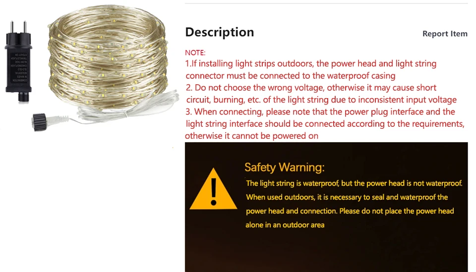 100m-10m LED Fairy Lights Christmas Party Decor Waterproof Outdoor Indoor Copper String Lights for Bedroom Balcony Window
