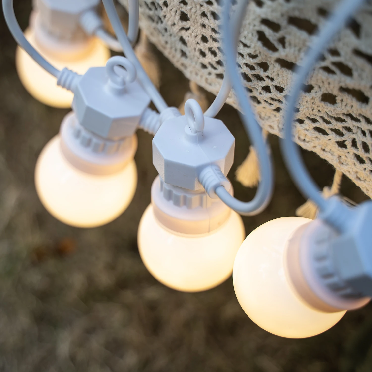 23Meters White Wire LED Garlands Outdoor G50 Bulbs Wedding Fairy Lights For Outdoor Festoon Christmas Garden Holiday Decorative