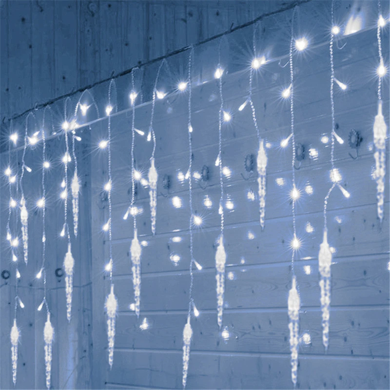 Street Garland Winter Festoon Led Light Curtain Icicle Garlands for New Year Droop 0.3M 0.4M 0.5M for Christmas Decorations 2024