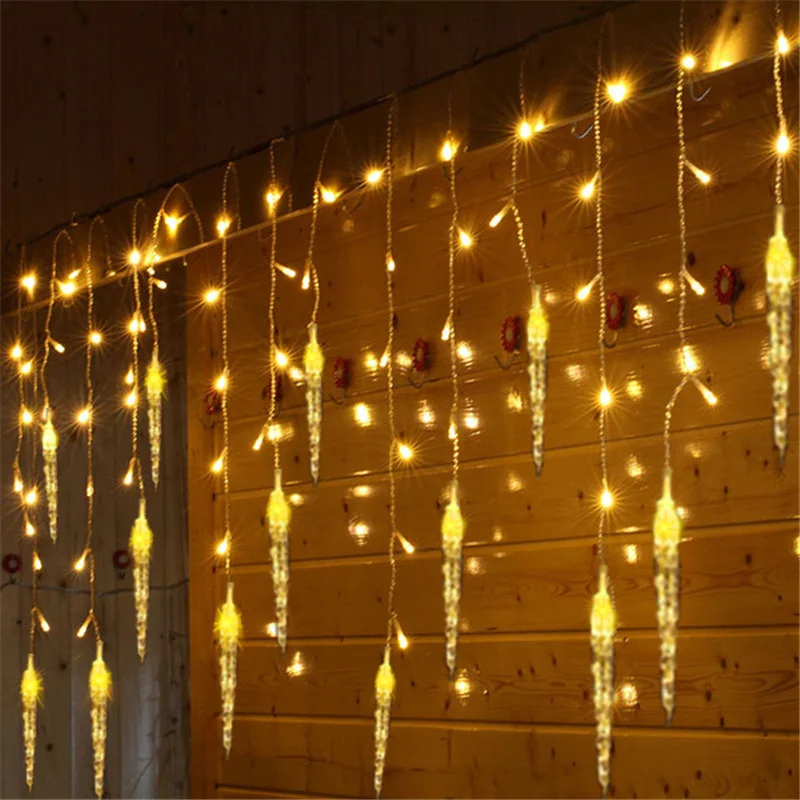 Street Garland Winter Festoon Led Light Curtain Icicle Garlands for New Year Droop 0.3M 0.4M 0.5M for Christmas Decorations 2024