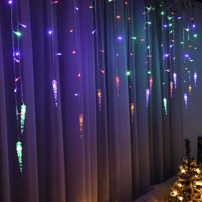 Street Garland Winter Festoon Led Light Curtain Icicle Garlands for New Year Droop 0.3M 0.4M 0.5M for Christmas Decorations 2024