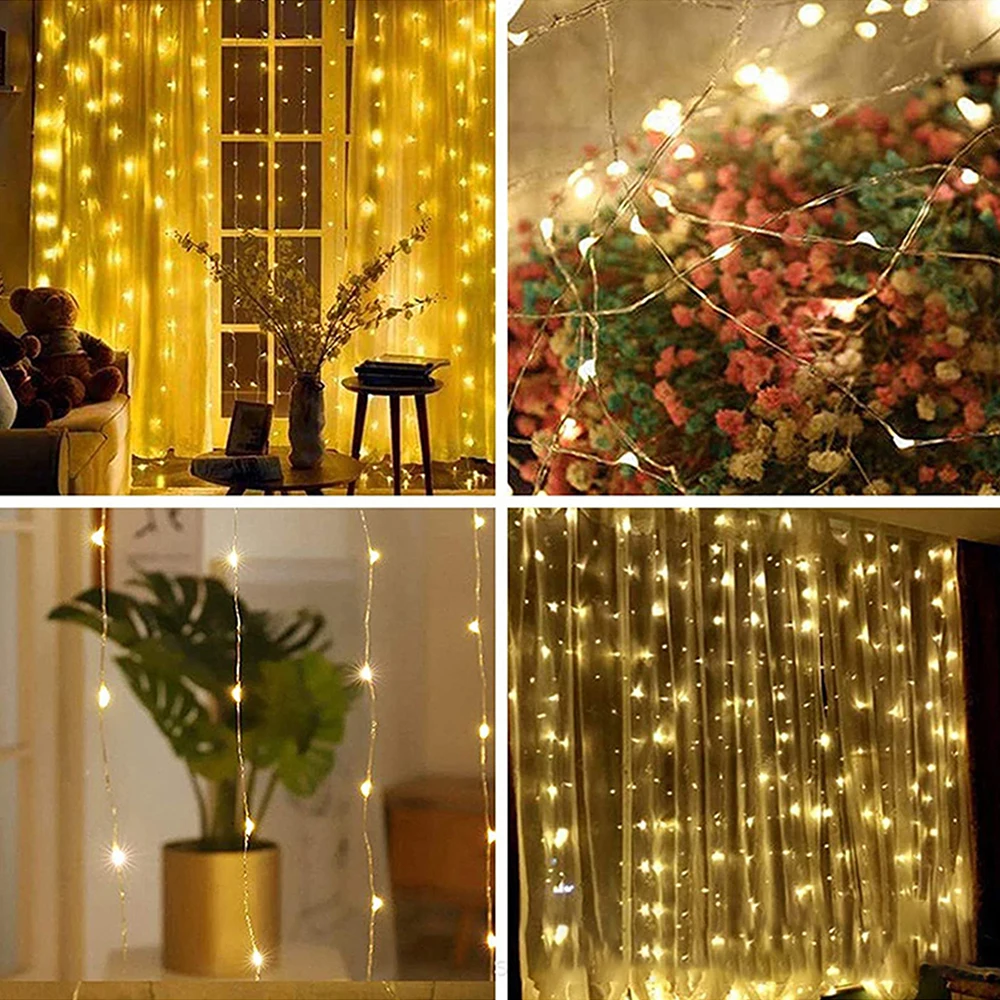 3M USB LED Fairy String Curtain Fairy Lights Garland For New Year Holiday Party Wedding Christmas Bedroom Birthday Home Decor