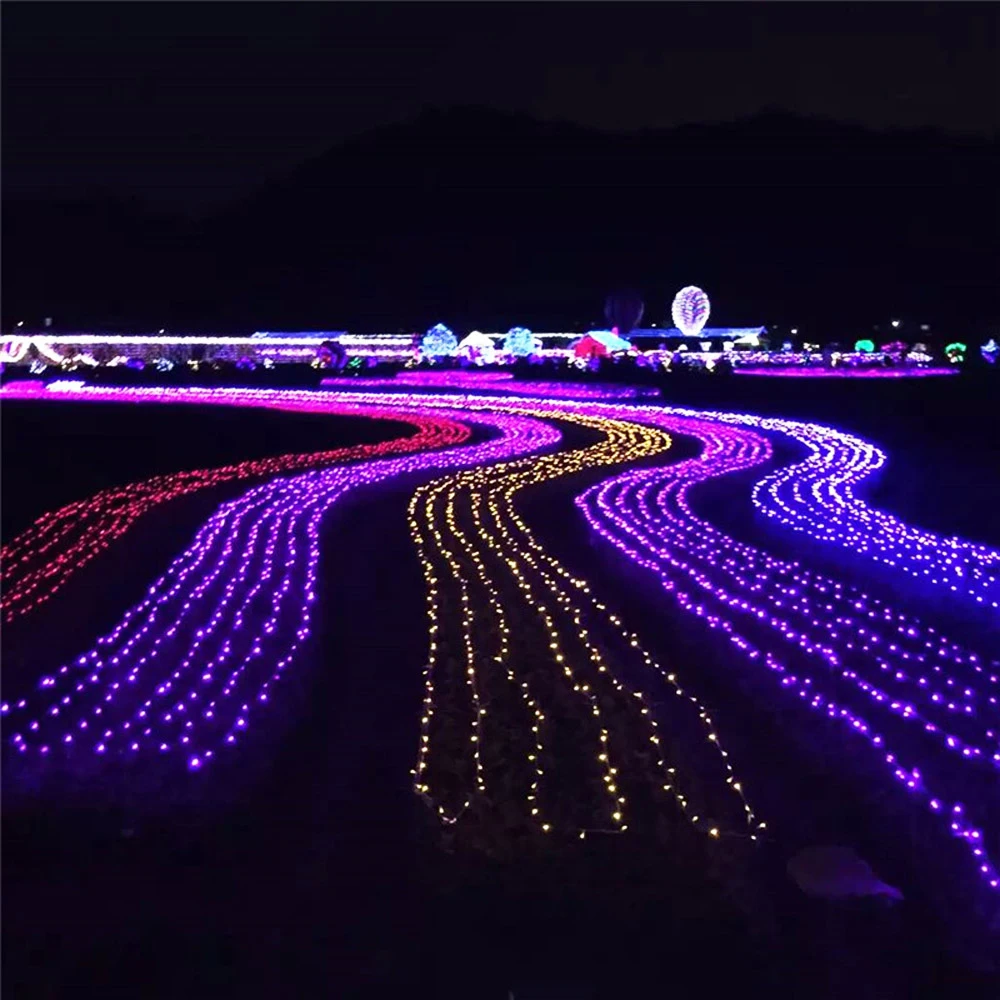 LED Net Mesh Light 110V 220V Curtain String Lights Fairy Lamp Christmas Wedding Party Holiday Outdoor Decor Lighting 3x2M 6x4M