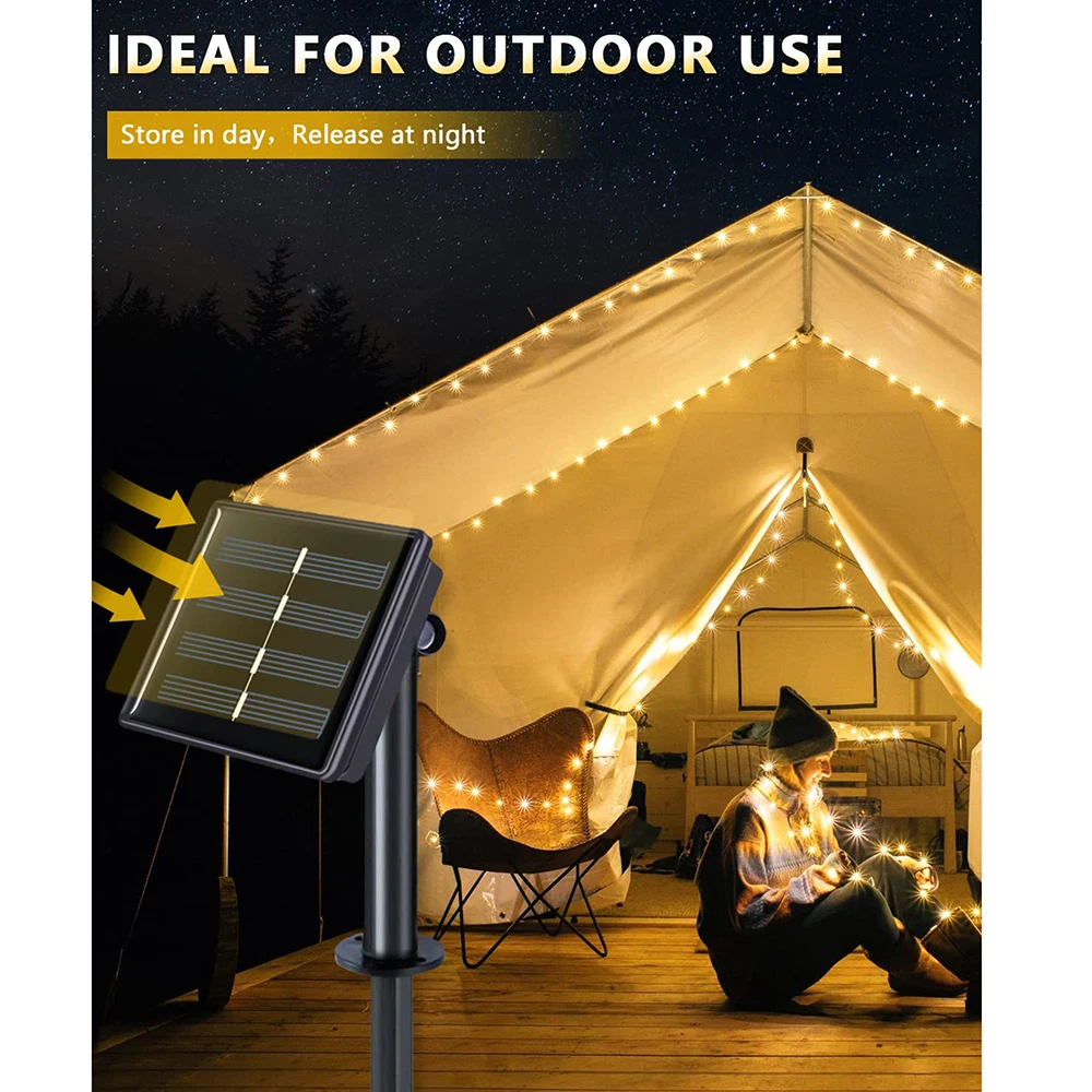 LED Solar Lights Outdoor Fairy Lights Birthday Wedding Courtyard Terrace Decoration Festival Garden Party Solar Lights