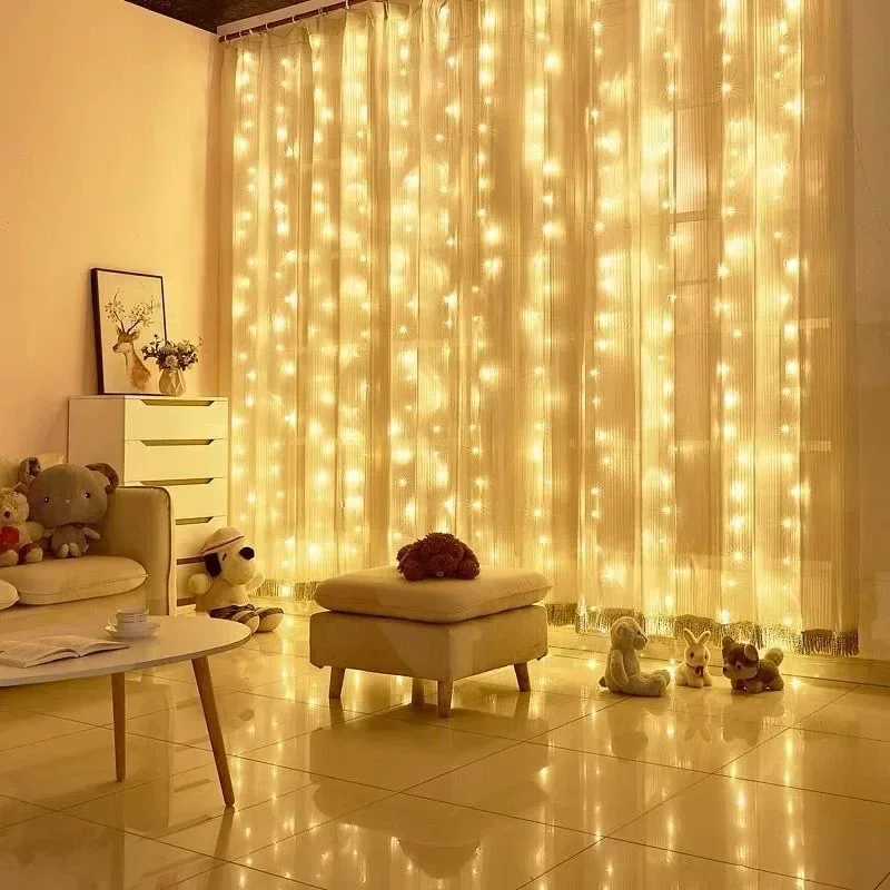 3/4/6m LED Curtain Garland USB Plug Fairy Lights Festoon Ramadan Eid Mubarak Wedding Window Room Valentine's Day Decoration 2026