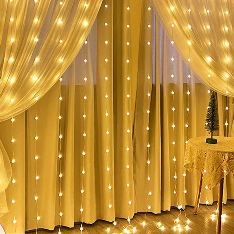 3/4/6m LED Curtain Garland USB Plug Fairy Lights Festoon Ramadan Eid Mubarak Wedding Window Room Valentine's Day Decoration 2026