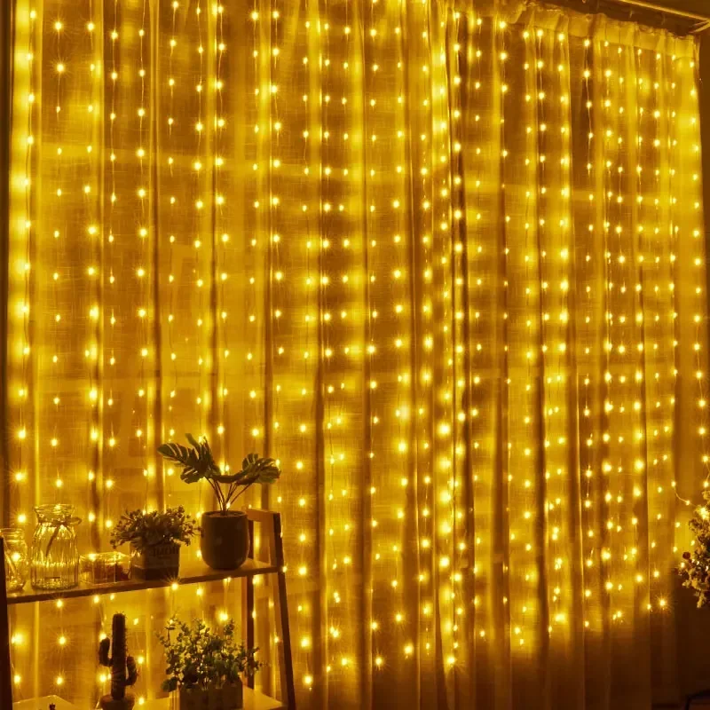 3/4/6m LED Curtain Garland USB Plug Fairy Lights Festoon Ramadan Eid Mubarak Wedding Window Room Valentine's Day Decoration 2026