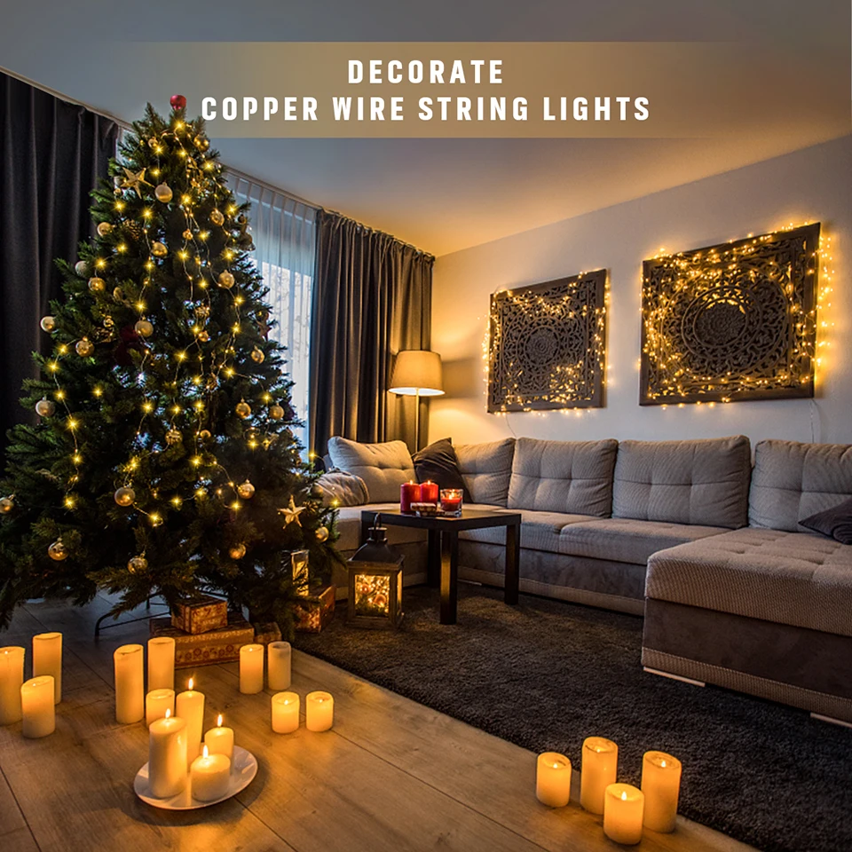 50M 100M LED Christmas Lights 110V 220V Fairy Garland String Light Waterproof For Outdoor Garden Room New Year Party Decoration
