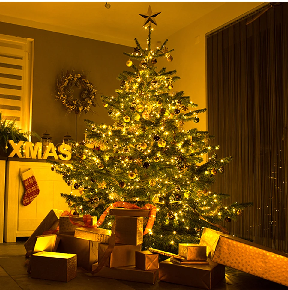 50M 100M LED Christmas Lights 110V 220V Fairy Garland String Light Waterproof For Outdoor Garden Room New Year Party Decoration