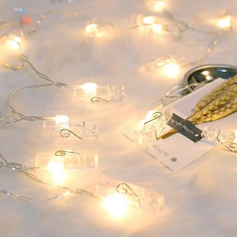 LED Fairy Lights with Photo Clips 10LEDs 20LEDs for Christmas Decoration Valentine Gift Decor