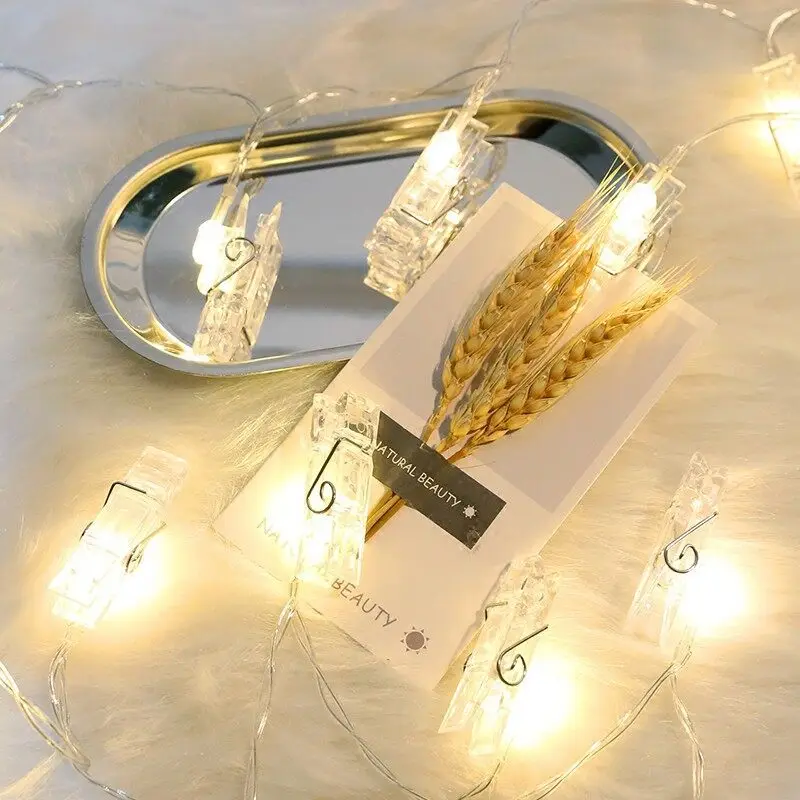 LED Fairy Lights with Photo Clips 10LEDs 20LEDs for Christmas Decoration Valentine Gift Decor