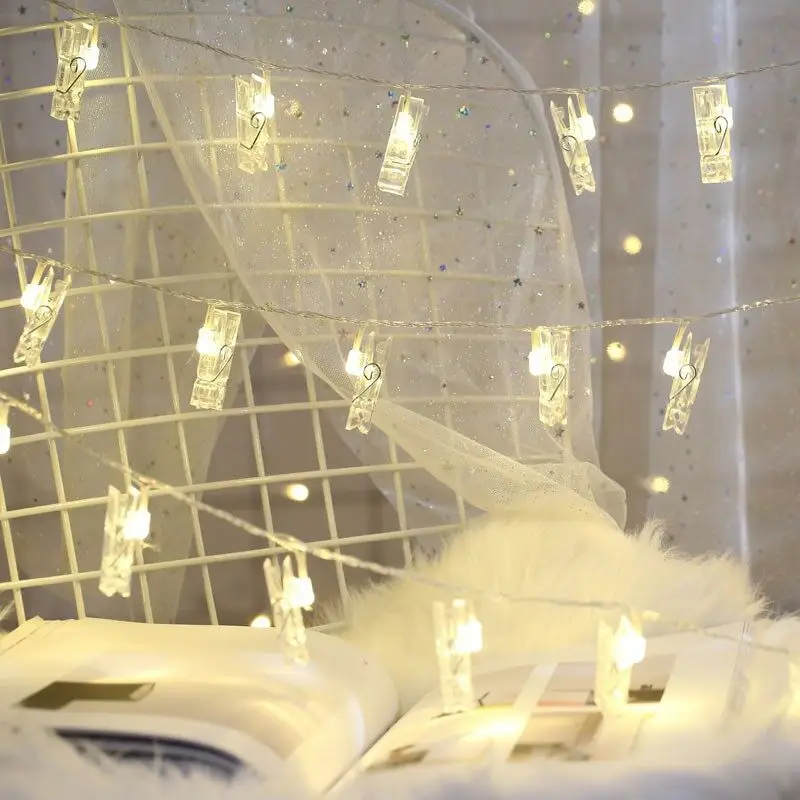 LED Fairy Lights with Photo Clips 10LEDs 20LEDs for Christmas Decoration Valentine Gift Decor