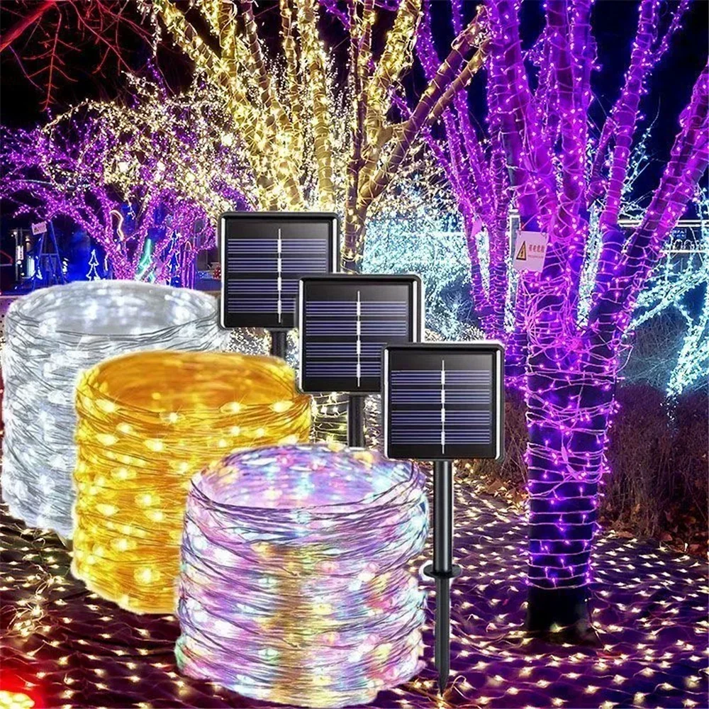 Outdoor Solar Rope Light Waterproof Garden Christmas Decoration Xmas Garland Tube String Light LED Fairy String Lights