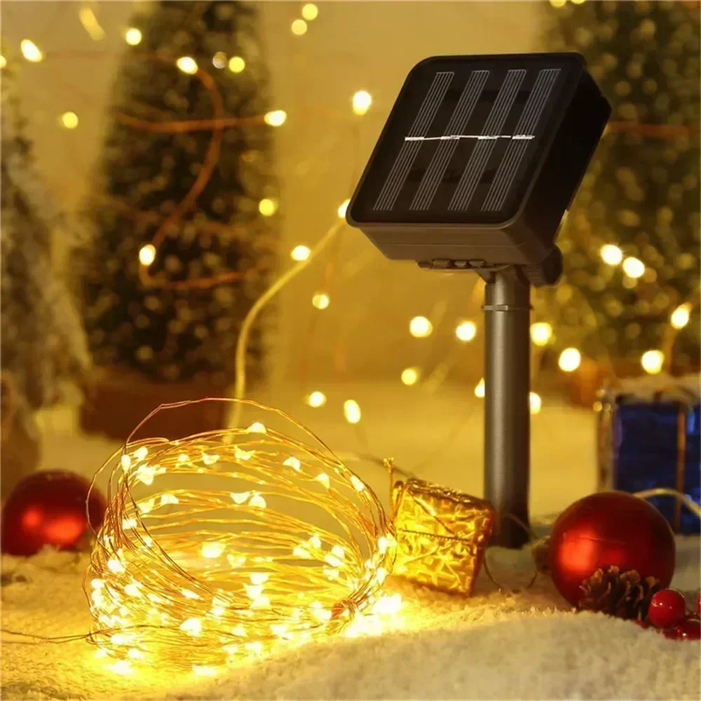Outdoor Solar Rope Light Waterproof Garden Christmas Decoration Xmas Garland Tube String Light LED Fairy String Lights