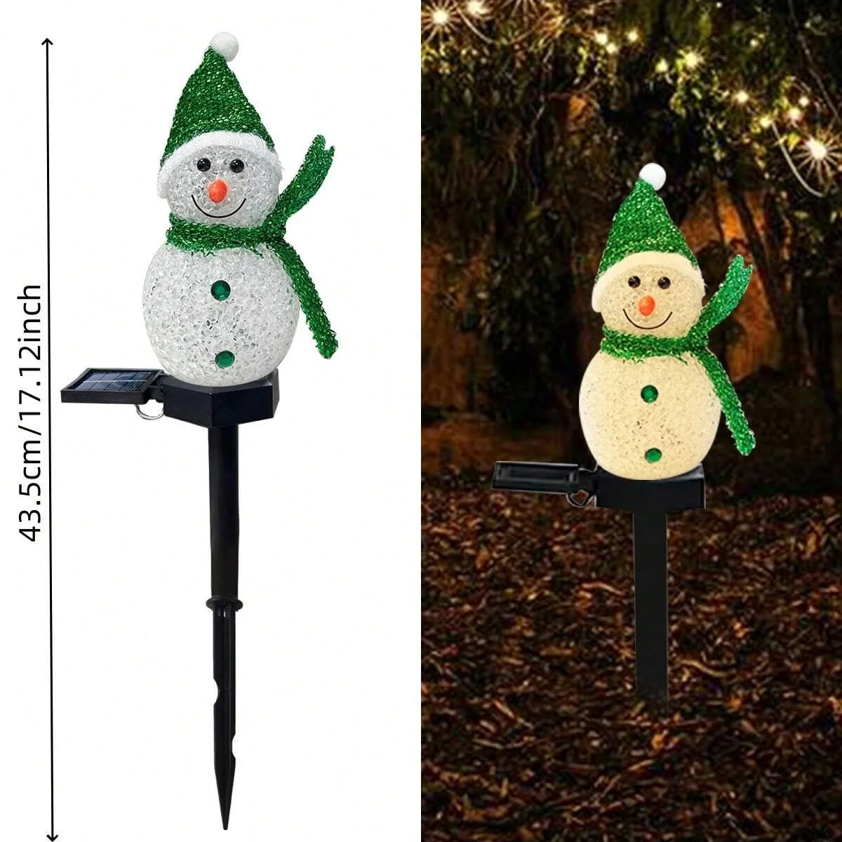 1pc Christmas Snowman Pathway Lights Solar Outdoor Snowman Stakes Lights For Home Patio Yard Garden Park Porch Street Xmas Decor