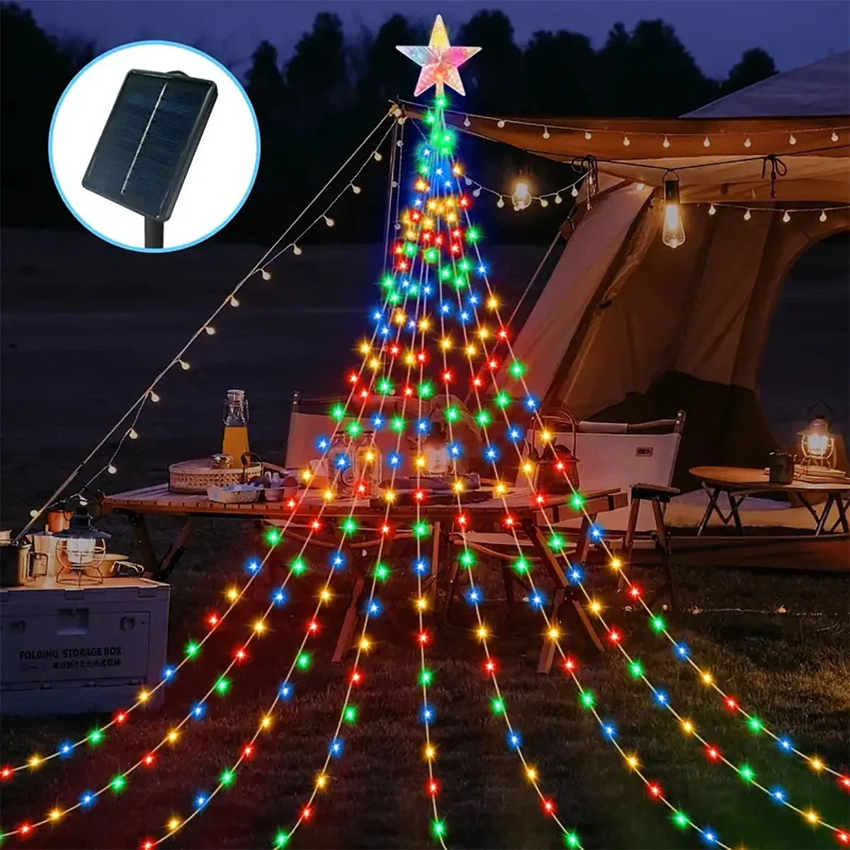 Christmas Trees New Year's Eve Decorations Christmas Decoration 2025 Garden Ambience Lights Christmas Star String Lights