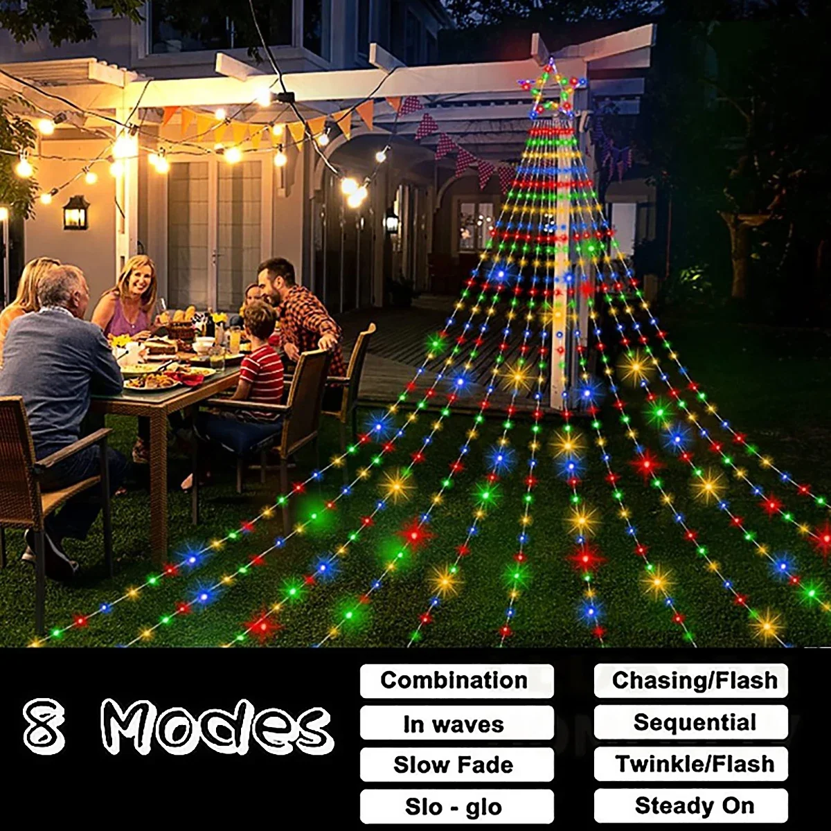 Christmas Trees New Year's Eve Decorations Christmas Decoration 2025 Garden Ambience Lights Christmas Star String Lights
