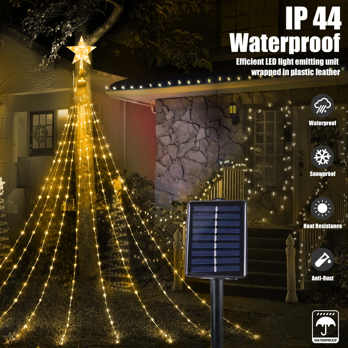 Christmas Trees New Year's Eve Decorations Christmas Decoration 2025 Garden Ambience Lights Christmas Star String Lights