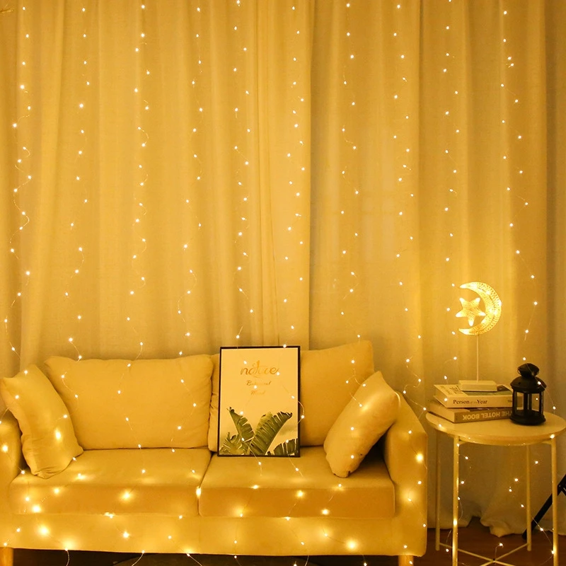 LED Curtain Garland Fairy Lights Festoon with Remote New Year Garland Christmas Decoration Party Wedding Decoration.