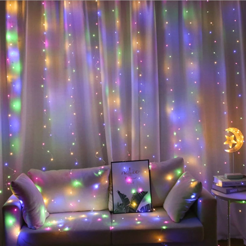 LED Curtain Garland Fairy Lights Festoon with Remote New Year Garland Christmas Decoration Party Wedding Decoration.